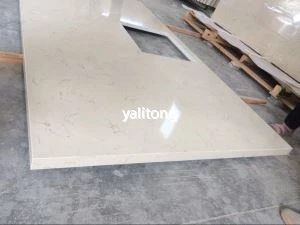 Mitered لبه سنگ بژ آشپزخانه