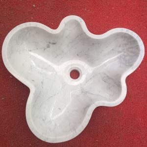 carrara سفید سنگ مرمر حوضه سینک